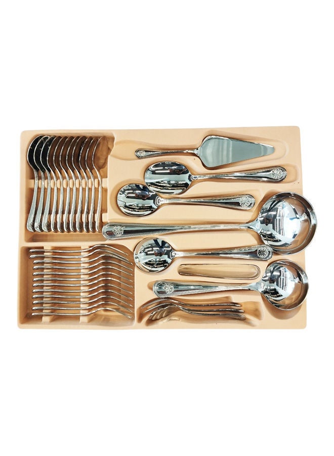 إليكتس طقم أدوات مائدة ستانلس ستيل 72 قطعة باللون الفضي – يكفي لـ 12 شخص - Image 1